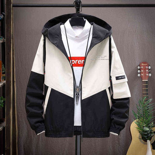 men's hooded jacket spring autumn new men bomber jacket streetwear colorblock fashion male zipper windbreakers chaquetas hombre y220803, Black;brown
men's hooded jacket spring autumn new men bomber jacket streetwear colorblock fashion male zipper windbreakers chaquetas hombre y220803, Black;brown