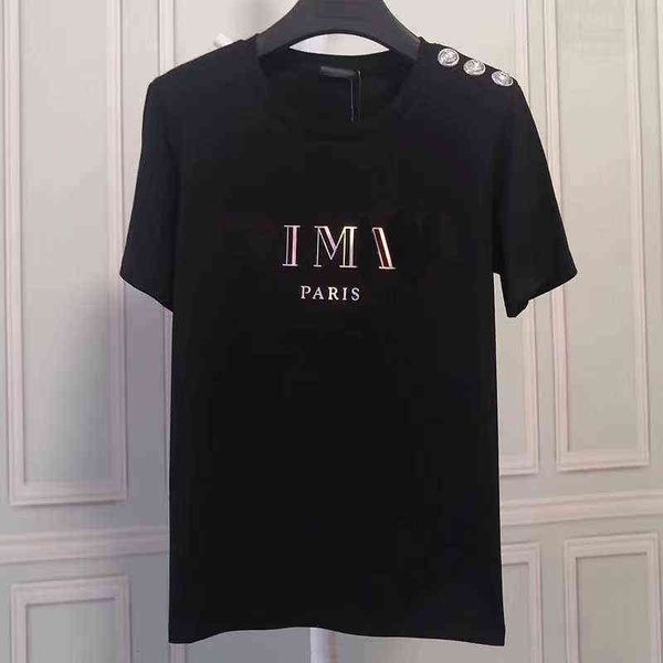 mens designer t shirt womens letter print button short sleeve round neck bronzing letters tees size xs-2xl, White;black
mens designer t shirt womens letter print button short sleeve round neck bronzing letters tees size xs-2xl, White;black