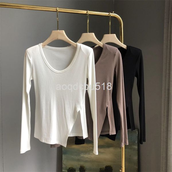women's knits & tees nanyou quality bottoming shirt women's early spring fashion simple low round neck slit shoulder pad pullover, White
women's knits & tees nanyou quality bottoming shirt women's early spring fashion simple low round neck slit shoulder pad pullover, White