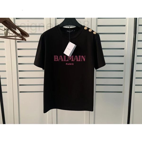 women's t-shirt designer 22ss spring / summer new balman shoulder gold button gilded letter cotton t-shirt couple aveu, White
women's t-shirt designer 22ss spring / summer new balman shoulder gold button gilded letter cotton t-shirt couple aveu, White