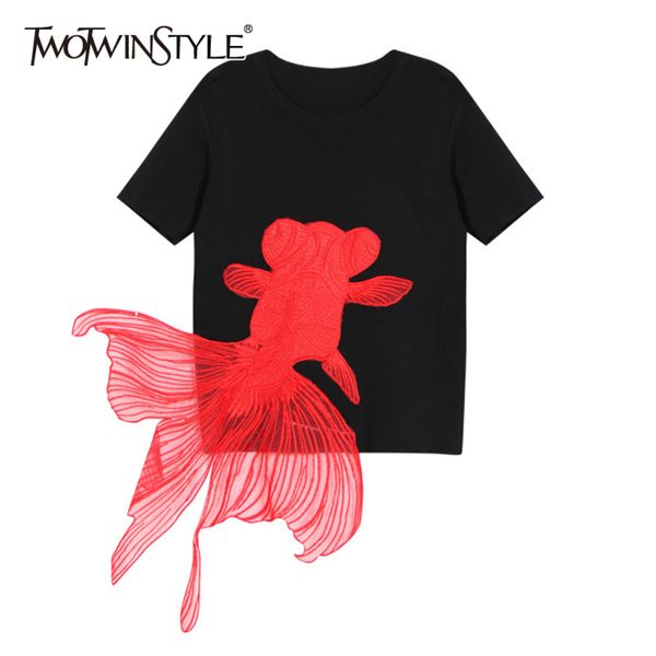 twowinsyle casual embroidered animal shirt for female o neck short sleeve shirts women clothing fashion style 210423, White
twowinsyle casual embroidered animal shirt for female o neck short sleeve shirts women clothing fashion style 210423, White