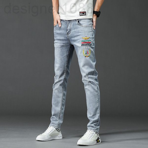 men's jeans designer mix and match spring summer embroidery trendy men's jeans international micro elastic slim fit leggings olnm, Blue
men's jeans designer mix and match spring summer embroidery trendy men's jeans international micro elastic slim fit leggings olnm, Blue