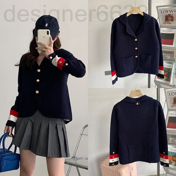 women's knits & tees designer tb british style lapel small suit coat women's college contrast color slim fit temperament short sin, White
women's knits & tees designer tb british style lapel small suit coat women's college contrast color slim fit temperament short sin, White