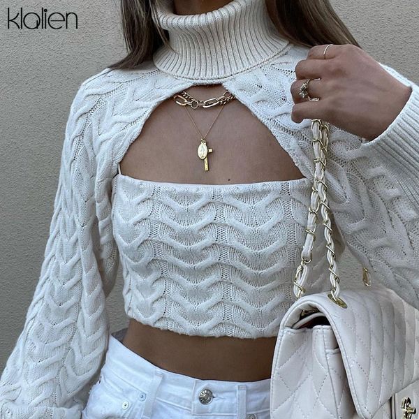 autumn long sleeve turtleneck camisole and pullover two piece sweater for women solid slim stretch wild basic sweater, White;black
autumn long sleeve turtleneck camisole and pullover two piece sweater for women solid slim stretch wild basic sweater, White;black