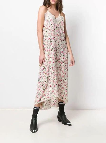 casual dresses floral print women v-neck sleeveless midi dress silk lace patchwork pink spaghetti strap long, Black;gray
casual dresses floral print women v-neck sleeveless midi dress silk lace patchwork pink spaghetti strap long, Black;gray
