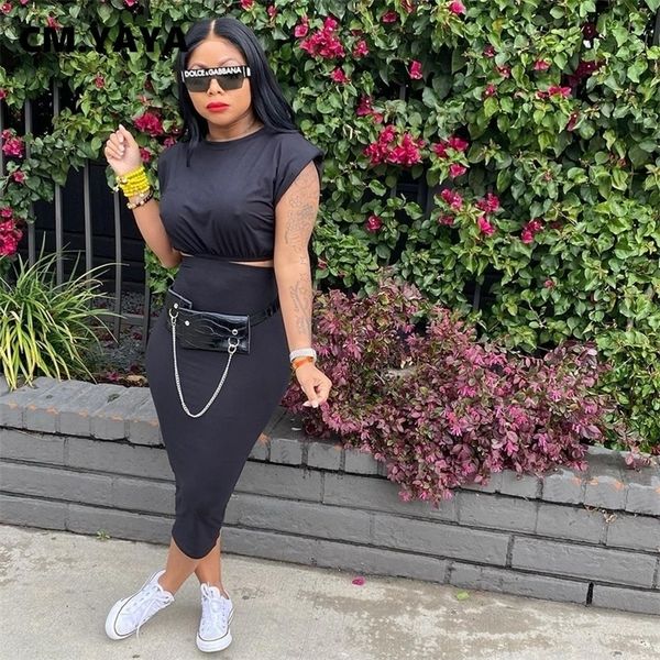 cm.yaya women set solid shoulder pads crop sheath elastic bodycon long maxi skirts two 2 piece sets tracksuit outfit 220318, White
cm.yaya women set solid shoulder pads crop sheath elastic bodycon long maxi skirts two 2 piece sets tracksuit outfit 220318, White