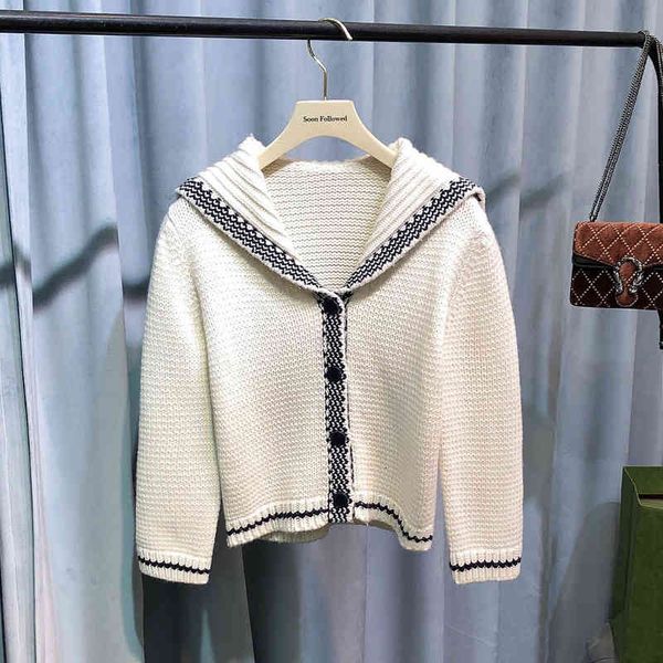 women's knits & tees cashmere knitted cardigan coat women's early autumn baby same navy collar fashion design letter printed sweat, White
women's knits & tees cashmere knitted cardigan coat women's early autumn baby same navy collar fashion design letter printed sweat, White