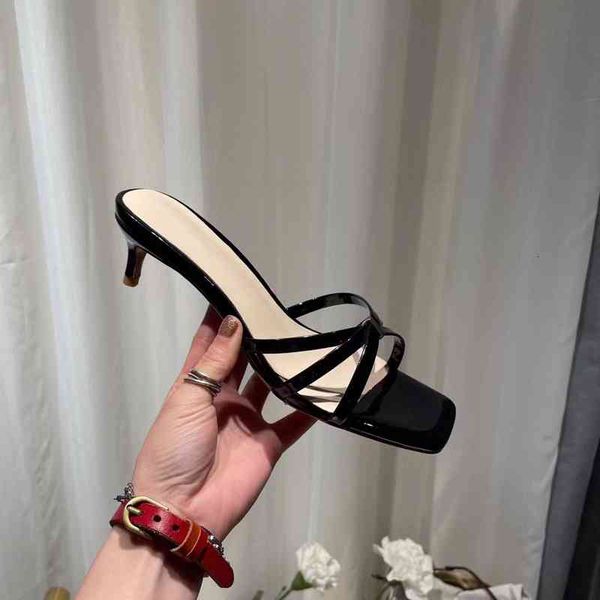 slippers women's simple leather summer slippers open end kitten high heels outdoor, Black
slippers women's simple leather summer slippers open end kitten high heels outdoor, Black
