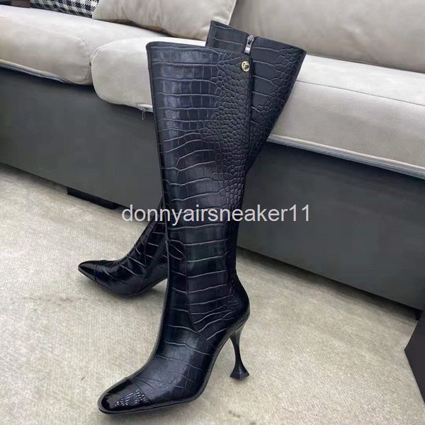 boots autumn and winter stone pattern pure handmade high heel thin boots women's round head barrel, Black
boots autumn and winter stone pattern pure handmade high heel thin boots women's round head barrel, Black