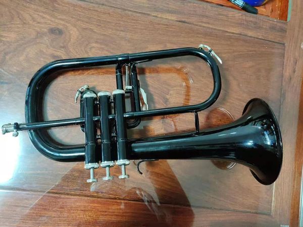 new brand bb flugelhorn black nickel r bell musical instruments with case mouthpiece
new brand bb flugelhorn black nickel r bell musical instruments with case mouthpiece