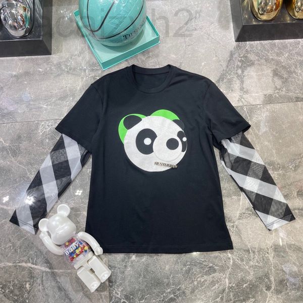 women's t-shirt designer chaopai 22 early spring new woven panda sleeve lattice mesh hole fabric contrast fake two fashionable long t-s, White
women's t-shirt designer chaopai 22 early spring new woven panda sleeve lattice mesh hole fabric contrast fake two fashionable long t-s, White
