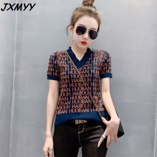 european station spring style european style sweater short-sleeved t-shirt female v-neck slim foreign base sweater 210412, White
european station spring style european style sweater short-sleeved t-shirt female v-neck slim foreign base sweater 210412, White