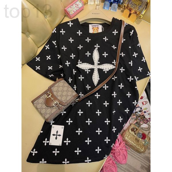 women's t-shirt designer chaopai 22 early spring new diamond studded cross and white full print street sloose short sleeve t-shirt 7iib
women's t-shirt designer chaopai 22 early spring new diamond studded cross and white full print street sloose short sleeve t-shirt 7iib