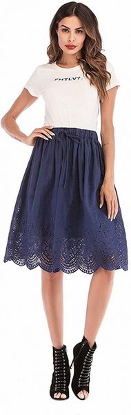 welove fashion women's summer cotton a-line flared embroidered knee length with lining knee length skirt u6do#, White;black
welove fashion women's summer cotton a-line flared embroidered knee length with lining knee length skirt u6do#, White;black