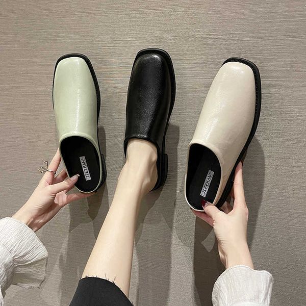 classic luxury paris baotou square 2022 spring fashion muller shoes thick heel lazy half women's sandals and slippers designer elling, Black
classic luxury paris baotou square 2022 spring fashion muller shoes thick heel lazy half women's sandals and slippers designer elling, Black