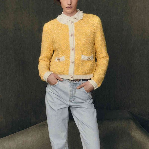 women's knits & tees fadan family autumn xiaoxiangfeng bright silk mohair detachable lapel color matching knitted cardigan coat, White
women's knits & tees fadan family autumn xiaoxiangfeng bright silk mohair detachable lapel color matching knitted cardigan coat, White