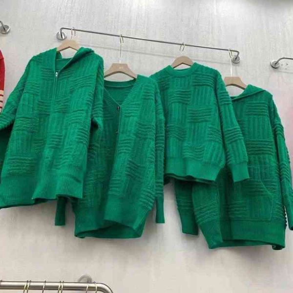 22 new winter net red bv green coat women's loose hooded zipper cardigan three-dimensional relief wool top, White;black
22 new winter net red bv green coat women's loose hooded zipper cardigan three-dimensional relief wool top, White;black