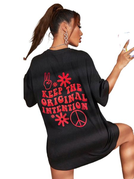 slogan graphic drop shoulder tee s8p0#, White
slogan graphic drop shoulder tee s8p0#, White