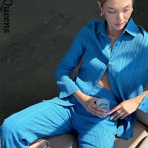 womens blue pleated stitching long sleeve trousers 2piece casual fashion slim fit french suit autumn elegant outfits w220816, Gray
womens blue pleated stitching long sleeve trousers 2piece casual fashion slim fit french suit autumn elegant outfits w220816, Gray