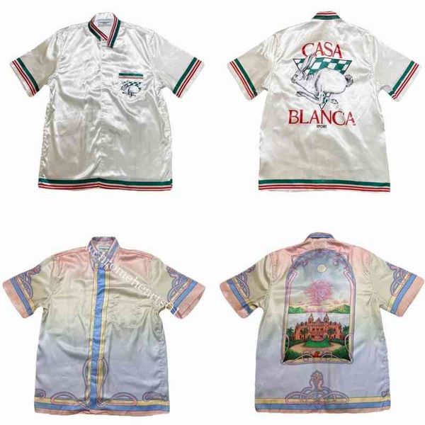 summer new casablanca shirt t-shirt court cloud gradient rabbit pattern loose casual men and women silk shirts, White;black
summer new casablanca shirt t-shirt court cloud gradient rabbit pattern loose casual men and women silk shirts, White;black