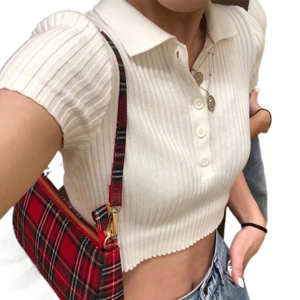 solid color button lapel short slim short sleeve knitted t-shirt women 2022 spring europe and america ins new t1my#, White
solid color button lapel short slim short sleeve knitted t-shirt women 2022 spring europe and america ins new t1my#, White