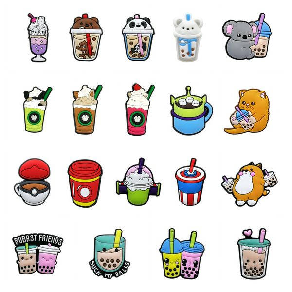 20pcs/set creative coffee cup milk tea cup cartoon pattern croc jibz charms 2d soft pvc cute shoe charm accessories clog pins shoes buttons, White;pink
20pcs/set creative coffee cup milk tea cup cartoon pattern croc jibz charms 2d soft pvc cute shoe charm accessories clog pins shoes buttons, White;pink