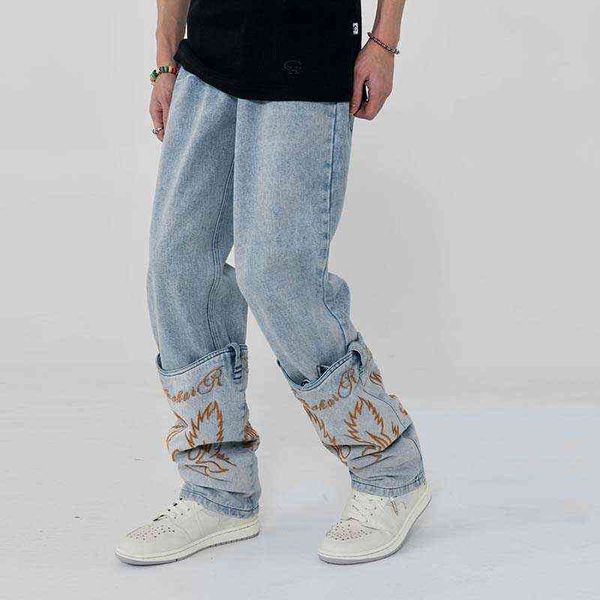 ankle detachable embroidery jeans men and women patchwork washed denim pants straight high street loose casual jeans trousers t220803, Blue
ankle detachable embroidery jeans men and women patchwork washed denim pants straight high street loose casual jeans trousers t220803, Blue