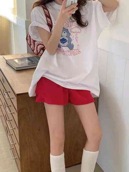 women's t-shirt summer south korea dongdamen loose casual cute bear print medium long short sleeve t-shirt 4d0x, White
women's t-shirt summer south korea dongdamen loose casual cute bear print medium long short sleeve t-shirt 4d0x, White