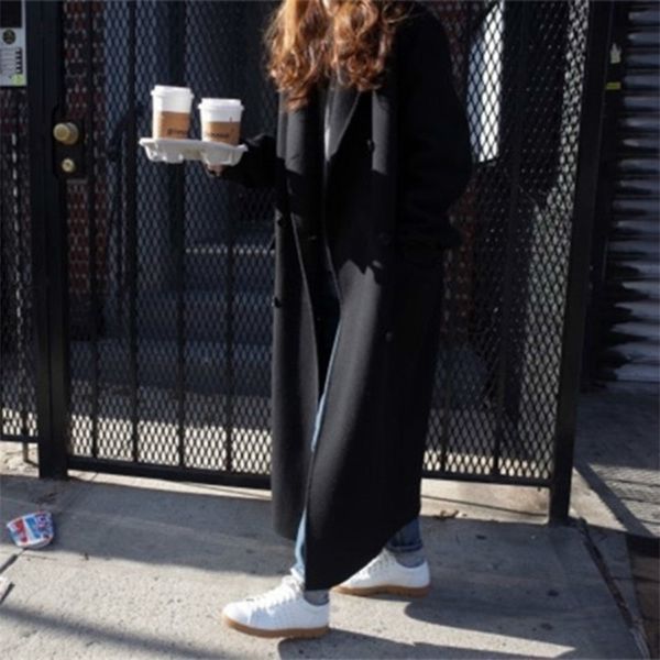 korea women autumn winter double breasted long wool coat ladies long sleeve notched collar overcoat parka jacket vintage 201112, Black
korea women autumn winter double breasted long wool coat ladies long sleeve notched collar overcoat parka jacket vintage 201112, Black