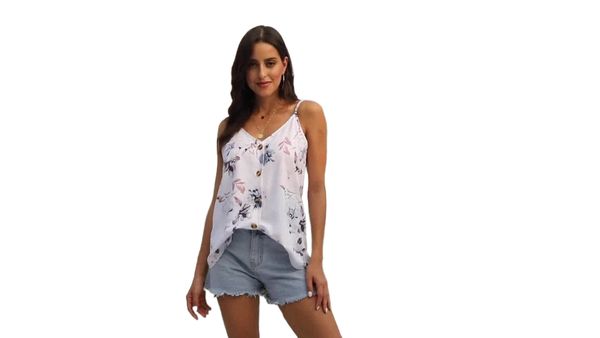 shi ying condole belt backing vest women wear loose european and american print row button design condole belt shirt in summer n0vw#, White
shi ying condole belt backing vest women wear loose european and american print row button design condole belt shirt in summer n0vw#, White