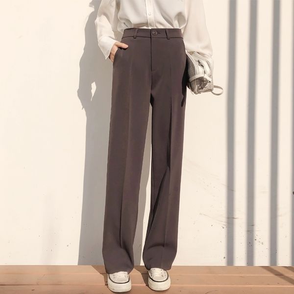 bgteever casual loose straight women suit pants pockets fulllength pants elegant female trousers pantalon femme y200114, Black;white
bgteever casual loose straight women suit pants pockets fulllength pants elegant female trousers pantalon femme y200114, Black;white
