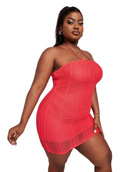 sxy plus halter neck backless textured bodycon dress c9oe#, Black
sxy plus halter neck backless textured bodycon dress c9oe#, Black