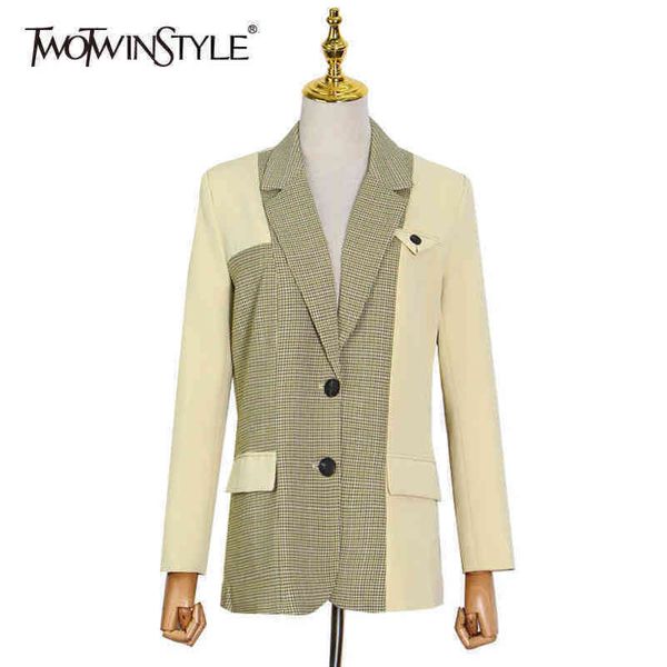 casual hit color blazer female notched long sleeve plaid korean blazers fashion clothing spring 210423, White;black
casual hit color blazer female notched long sleeve plaid korean blazers fashion clothing spring 210423, White;black