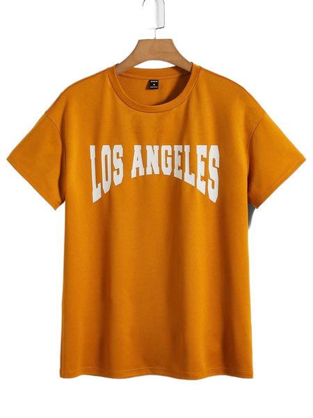 men letter graphic drop shoulder tee 32r0#, White;black