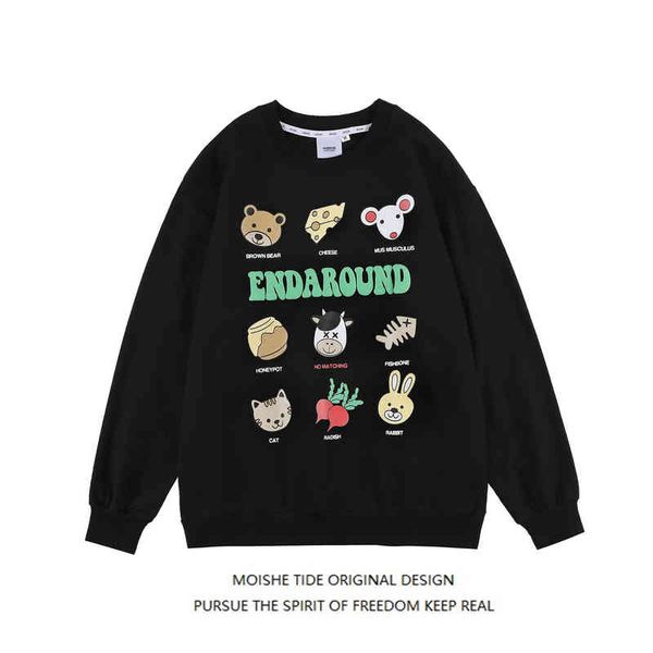 moishe tide retro cartoon printed round neck sweater men's loose ins hip-hop couple casual, Black
moishe tide retro cartoon printed round neck sweater men's loose ins hip-hop couple casual, Black