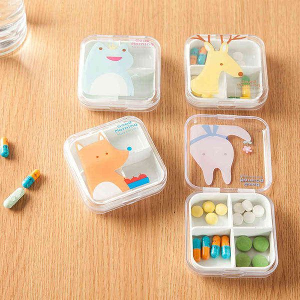 4 slots designer transparent cute cartoon mini storage medicine pill box portable empty plastic container cases travel accessories, Black
4 slots designer transparent cute cartoon mini storage medicine pill box portable empty plastic container cases travel accessories, Black