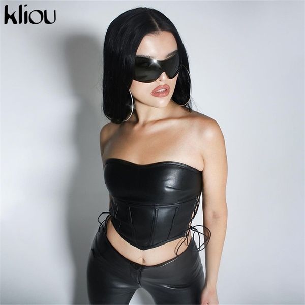 kliou pu faux leather hollow out side slit bandage lace up corset women cube skinny slash neck club party street outfit 220316, White
kliou pu faux leather hollow out side slit bandage lace up corset women cube skinny slash neck club party street outfit 220316, White