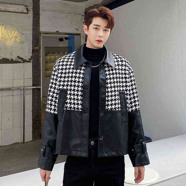 men spring autumn houndstooth splice casual loose jacket overcoat male japan korea streetwear retro fashion coat outerwear t220728, Black
men spring autumn houndstooth splice casual loose jacket overcoat male japan korea streetwear retro fashion coat outerwear t220728, Black