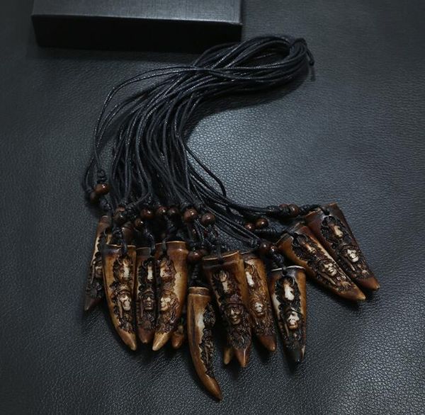 fashion men and women imitation bone carving tooth pendant necklace wax rope adjustable size jewelry 30pcs/lot, Silver
fashion men and women imitation bone carving tooth pendant necklace wax rope adjustable size jewelry 30pcs/lot, Silver