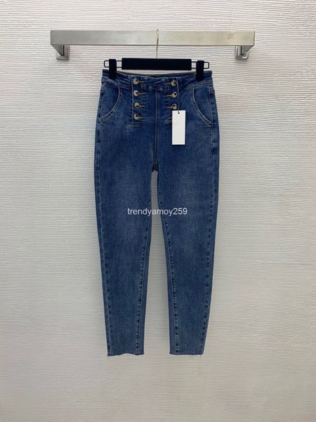 women's jeans spade a double breasted trouser leg lovely villain embroidery decoration elastic small cropped jeans, Blue
women's jeans spade a double breasted trouser leg lovely villain embroidery decoration elastic small cropped jeans, Blue