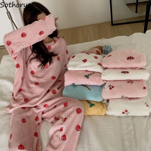 pajama sets women winter warm thickening flannel printed loose long sleeve nightwear sweet girls beautiful home lounge wear leisure l220803, Black;red
pajama sets women winter warm thickening flannel printed loose long sleeve nightwear sweet girls beautiful home lounge wear leisure l220803, Black;red
