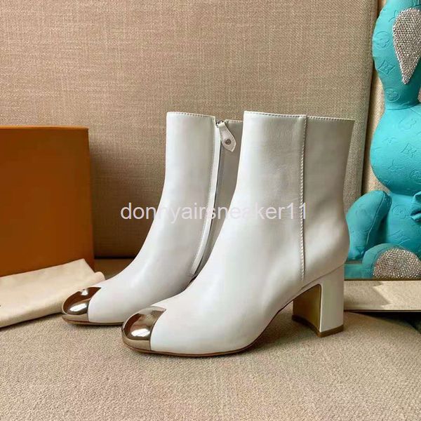 boots high end ins style square head thick heel short boots simple metal high women's middle, Black
boots high end ins style square head thick heel short boots simple metal high women's middle, Black