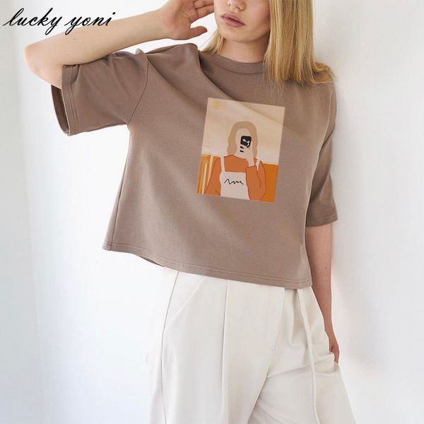 yoni vintage graphic t shirts women summer casual loose o neck short sleeve tees female trendy printed 100% cotton ladies, White
yoni vintage graphic t shirts women summer casual loose o neck short sleeve tees female trendy printed 100% cotton ladies, White