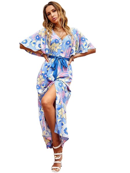floral print belted shirt dress s9fx#, Black;gray 
floral print belted shirt dress s9fx#, Black;gray