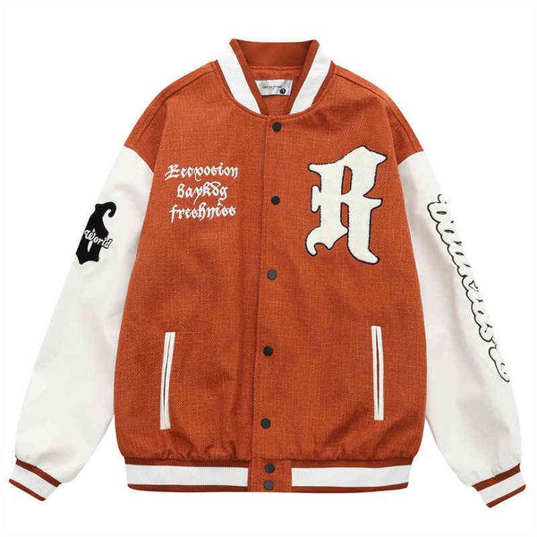 2022 oversized streetwear hip hop baseball jacket letter embroidery patchwork varsity jackets harajuku fashion bomber coats t220728, Black;brown
2022 oversized streetwear hip hop baseball jacket letter embroidery patchwork varsity jackets harajuku fashion bomber coats t220728, Black;brown