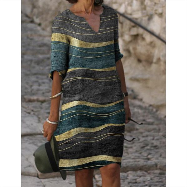 elegant vintage striped printed dress for womens clothing loose casual v-neck midi dresses ladies robe oversized, Black;gray
elegant vintage striped printed dress for womens clothing loose casual v-neck midi dresses ladies robe oversized, Black;gray