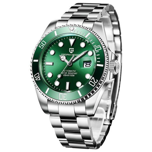 new green water ghost waterproof watch steel belt mechanical fashion calendar 8215 movement men's 1639, Slivery;brown
new green water ghost waterproof watch steel belt mechanical fashion calendar 8215 movement men's 1639, Slivery;brown