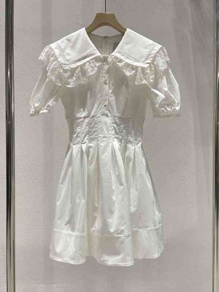 casual dresses lace stitched navy collar dress minority spring and summer white short sleeve waist a-line skirt women ins, Black;gray
casual dresses lace stitched navy collar dress minority spring and summer white short sleeve waist a-line skirt women ins, Black;gray