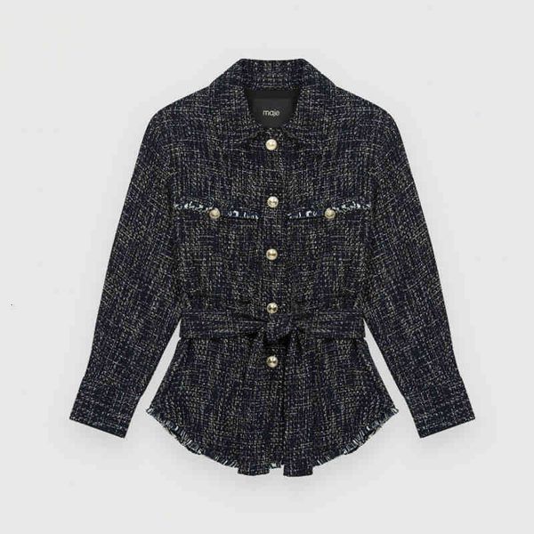 women's wool & blends fadan m's early autumn style small fragrance twill tweed splicing tassel edge belt long sleeve coat women, Black
women's wool & blends fadan m's early autumn style small fragrance twill tweed splicing tassel edge belt long sleeve coat women, Black
