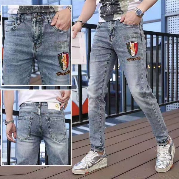 men's jeans designer men's new 2022 summer thin fashion slim fit elastic drill embroidered small feet breathable casual pants zulz, Blue
men's jeans designer men's new 2022 summer thin fashion slim fit elastic drill embroidered small feet breathable casual pants zulz, Blue